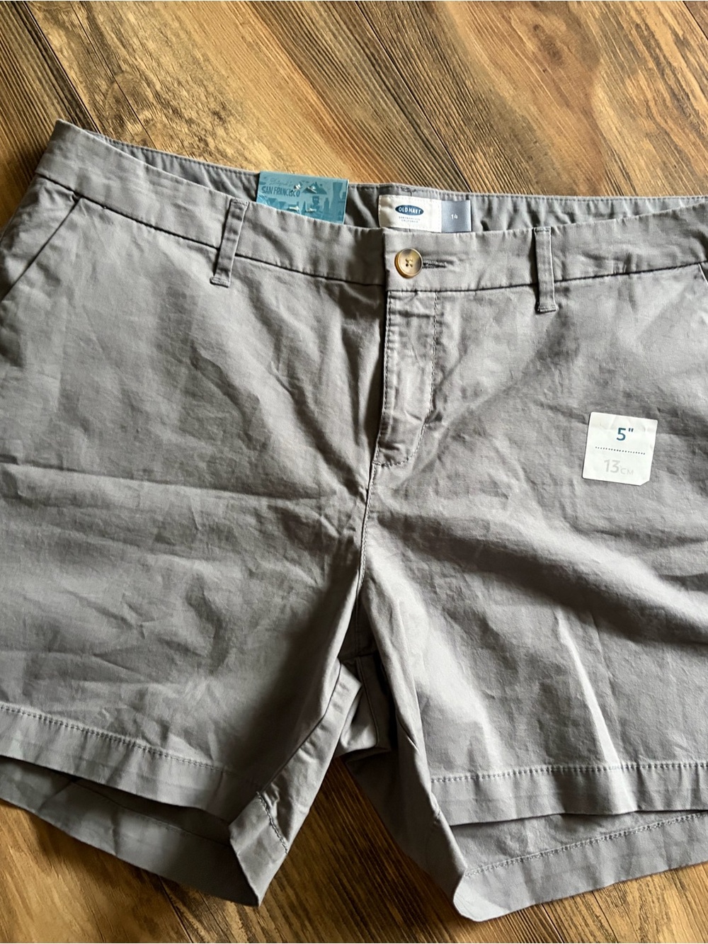 Old Navy Women's Flat-Front Shorts in Light Taupe